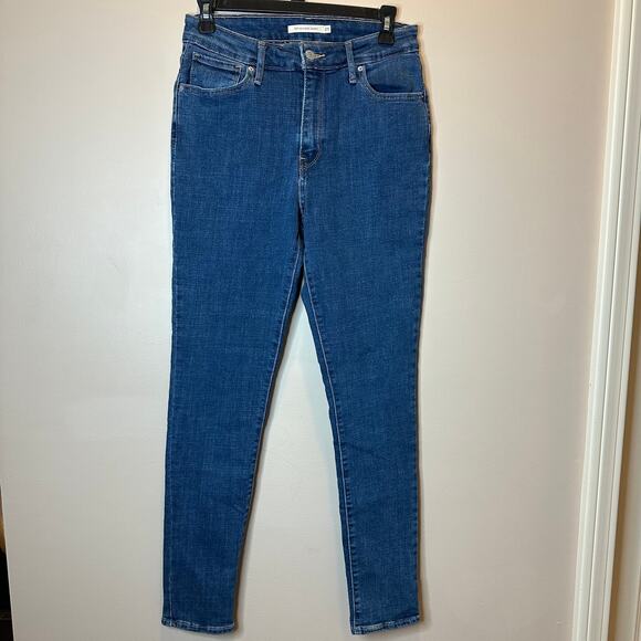 Levi's Blue Dark Wash Denim 721 High Rise Skinny Jeans Womens Size 29 W29 L29 - Picture 1 of 13